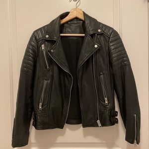 Allsaints black biker leather jacket